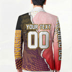Personalized Brisbane Broncos vs Dolphins Blazer Rivalry Dynamic Sports Rugby Mascot Graphic Art