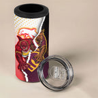 Personalized Brisbane Broncos vs Dolphins 4 in 1 Can Cooler Tumbler Rivalry Dynamic Sports Rugby Mascot Graphic Art