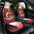 Personalized Brisbane Broncos vs Dolphins Car Seat Cover Rivalry Dynamic Sports Rugby Mascot Graphic Art
