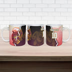 Personalized Brisbane Broncos vs Dolphins Ceramic Mug Rivalry Dynamic Sports Rugby Mascot Graphic Art