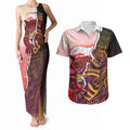 Personalized Brisbane Broncos vs Dolphins Couples Matching Tank Maxi Dress and Hawaiian Shirt Rivalry Dynamic Sports Rugby Mascot Graphic Art