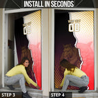 Personalized Brisbane Broncos vs Dolphins Door Cover Rivalry Dynamic Sports Rugby Mascot Graphic Art