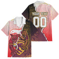 Personalized Brisbane Broncos vs Dolphins Family Matching Summer Maxi Dress and Hawaiian Shirt Rivalry Dynamic Sports Rugby Mascot Graphic Art