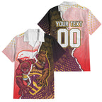 Personalized Brisbane Broncos vs Dolphins Family Matching Tank Maxi Dress and Hawaiian Shirt Rivalry Dynamic Sports Rugby Mascot Graphic Art
