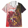 Personalized Brisbane Broncos vs Dolphins Hawaiian Shirt Rivalry Dynamic Sports Rugby Mascot Graphic Art