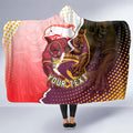 Personalized Brisbane Broncos vs Dolphins Hooded Blanket Rivalry Dynamic Sports Rugby Mascot Graphic Art