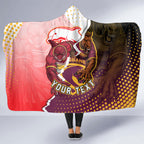 Personalized Brisbane Broncos vs Dolphins Hooded Blanket Rivalry Dynamic Sports Rugby Mascot Graphic Art