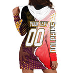 Personalized Brisbane Broncos vs Dolphins Hoodie Dress Rivalry Dynamic Sports Rugby Mascot Graphic Art