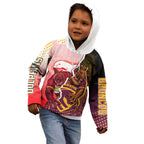 Personalized Brisbane Broncos vs Dolphins Kid Hoodie Rivalry Dynamic Sports Rugby Mascot Graphic Art