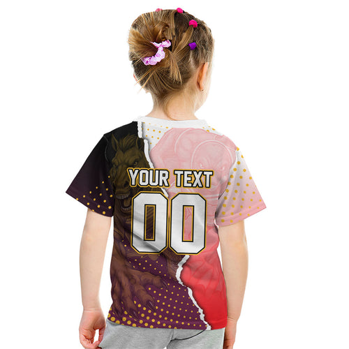 Personalized Brisbane Broncos vs Dolphins Kid T Shirt Rivalry Dynamic Sports Rugby Mascot Graphic Art