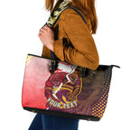 Personalized Brisbane Broncos vs Dolphins Leather Tote Bag Rivalry Dynamic Sports Rugby Mascot Graphic Art