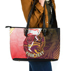 Personalized Brisbane Broncos vs Dolphins Leather Tote Bag Rivalry Dynamic Sports Rugby Mascot Graphic Art