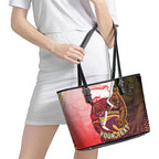 Personalized Brisbane Broncos vs Dolphins Leather Tote Bag Rivalry Dynamic Sports Rugby Mascot Graphic Art
