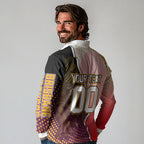 Personalized Brisbane Broncos vs Dolphins Long Sleeve Polo Shirt Rivalry Dynamic Sports Rugby Mascot Graphic Art