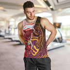 Personalized Brisbane Broncos vs Dolphins Men Tank Top Rivalry Dynamic Sports Rugby Mascot Graphic Art