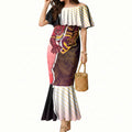 Personalized Brisbane Broncos vs Dolphins Mermaid Dress Rivalry Dynamic Sports Rugby Mascot Graphic Art