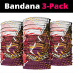 Personalized Brisbane Broncos vs Dolphins Neck Gaiter Rivalry Dynamic Sports Rugby Mascot Graphic Art