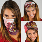 Personalized Brisbane Broncos vs Dolphins Neck Gaiter Rivalry Dynamic Sports Rugby Mascot Graphic Art