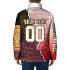 Personalized Brisbane Broncos vs Dolphins Padded Jacket Rivalry Dynamic Sports Rugby Mascot Graphic Art