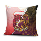 Personalized Brisbane Broncos vs Dolphins Pillow Cover Rivalry Dynamic Sports Rugby Mascot Graphic Art