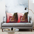 Personalized Brisbane Broncos vs Dolphins Pillow Cover Rivalry Dynamic Sports Rugby Mascot Graphic Art