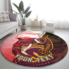 Personalized Brisbane Broncos vs Dolphins Round Carpet Rivalry Dynamic Sports Rugby Mascot Graphic Art
