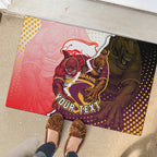 Personalized Brisbane Broncos vs Dolphins Rubber Doormat Rivalry Dynamic Sports Rugby Mascot Graphic Art