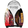 Personalized Brisbane Broncos vs Dolphins Sherpa Hoodie Rivalry Dynamic Sports Rugby Mascot Graphic Art