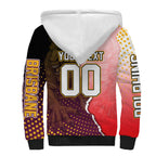 Personalized Brisbane Broncos vs Dolphins Sherpa Hoodie Rivalry Dynamic Sports Rugby Mascot Graphic Art