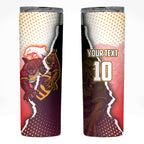 Personalized Brisbane Broncos vs Dolphins Skinny Tumbler Rivalry Dynamic Sports Rugby Mascot Graphic Art