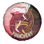 Personalized Brisbane Broncos vs Dolphins Spare Tire Cover Rivalry Dynamic Sports Rugby Mascot Graphic Art