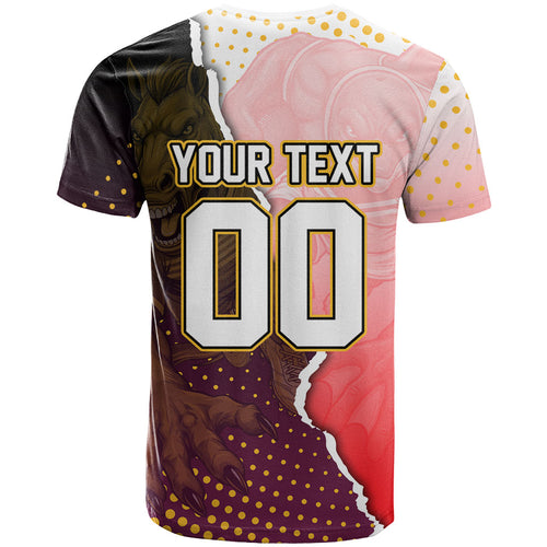 Personalized Brisbane Broncos vs Dolphins T Shirt Rivalry Dynamic Sports Rugby Mascot Graphic Art