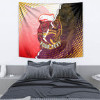 Personalized Brisbane Broncos vs Dolphins Tapestry Rivalry Dynamic Sports Rugby Mascot Graphic Art