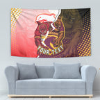 Personalized Brisbane Broncos vs Dolphins Tapestry Rivalry Dynamic Sports Rugby Mascot Graphic Art