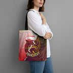 Personalized Brisbane Broncos vs Dolphins Tote Bag Rivalry Dynamic Sports Rugby Mascot Graphic Art