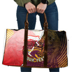 Personalized Brisbane Broncos vs Dolphins Travel Bag Rivalry Dynamic Sports Rugby Mascot Graphic Art
