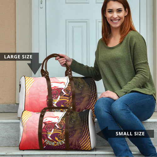 Personalized Brisbane Broncos vs Dolphins Travel Bag Rivalry Dynamic Sports Rugby Mascot Graphic Art