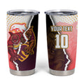 Personalized Brisbane Broncos vs Dolphins Tumbler Cup Rivalry Dynamic Sports Rugby Mascot Graphic Art