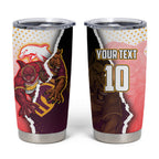Personalized Brisbane Broncos vs Dolphins Tumbler Cup Rivalry Dynamic Sports Rugby Mascot Graphic Art