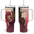 Personalized Brisbane Broncos vs Dolphins Tumbler With Handle Rivalry Dynamic Sports Rugby Mascot Graphic Art