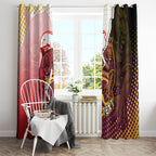 Personalized Brisbane Broncos vs Dolphins Window Curtain Rivalry Dynamic Sports Rugby Mascot Graphic Art