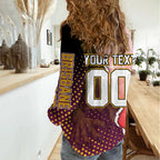 Personalized Brisbane Broncos vs Dolphins Women Casual Shirt Rivalry Dynamic Sports Rugby Mascot Graphic Art