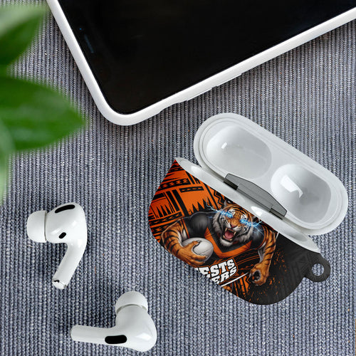 Wests Tigers Rugby AirPods Case Tribal Polynesian Power Art - Lightning Mascot