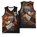 Wests Tigers Rugby Basketball Jersey Tribal Polynesian Power Art - Lightning Mascot