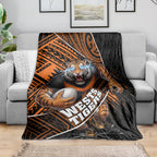 Wests Tigers Rugby Blanket Tribal Polynesian Power Art - Lightning Mascot