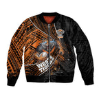 Wests Tigers Rugby Bomber Jacket Tribal Polynesian Power Art - Lightning Mascot