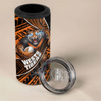 Wests Tigers Rugby 4 in 1 Can Cooler Tumbler Tribal Polynesian Power Art - Lightning Mascot