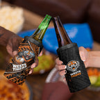 Wests Tigers Rugby 4 in 1 Can Cooler Tumbler Tribal Polynesian Power Art - Lightning Mascot
