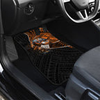 Wests Tigers Rugby Car Mats Tribal Polynesian Power Art - Lightning Mascot