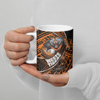 Wests Tigers Rugby Ceramic Mug Tribal Polynesian Power Art - Lightning Mascot